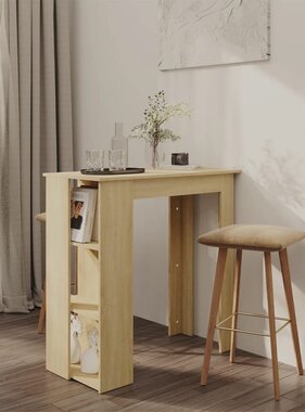 VidaXL Bartafel met schap 102x50x103,5 cm hout sonoma eikenkleur