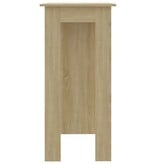 VidaXL Bartafel met schap 102x50x103,5 cm hout sonoma eikenkleur
