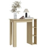 VidaXL Bartafel met schap 102x50x103,5 cm hout sonoma eikenkleur