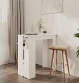 VidaXL Bartafel met schap 102x50x103,5 cm spaanplaat wit