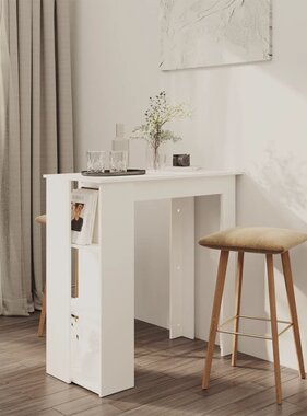VidaXL Bartafel met schap 102x50x103,5 cm spaanplaat wit