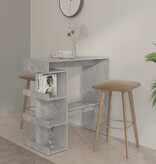 VidaXL Bartafel met opbergrek 100x50x101,5 cm bewerkt hout betongrijs