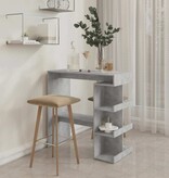 VidaXL Bartafel met opbergrek 100x50x101,5 cm bewerkt hout betongrijs
