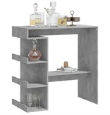 VidaXL Bartafel met opbergrek 100x50x101,5 cm bewerkt hout betongrijs