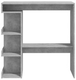VidaXL Bartafel met opbergrek 100x50x101,5 cm bewerkt hout betongrijs