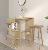 VidaXL Bartafel met opbergrek 100x50x101,5 cm hout sonoma eiken