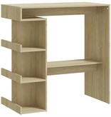 VidaXL Bartafel met opbergrek 100x50x101,5 cm hout sonoma eiken