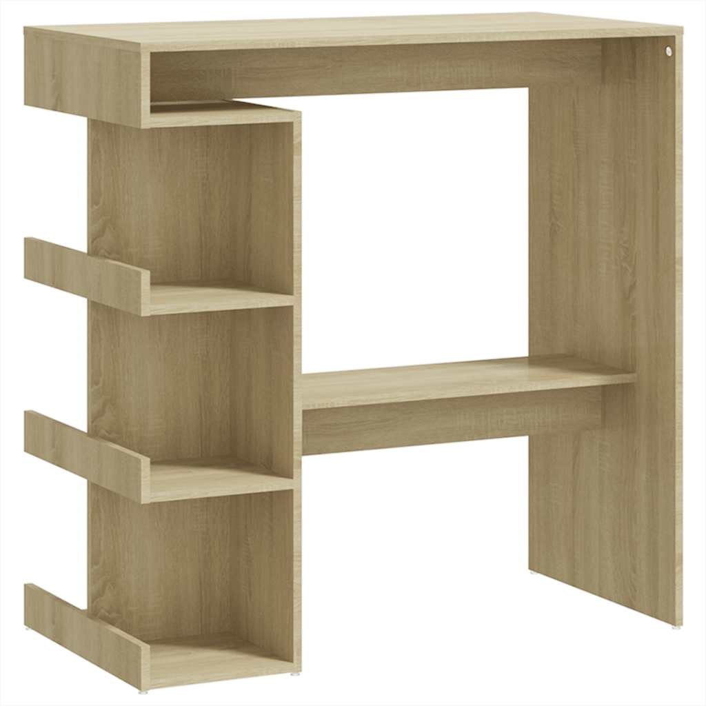 VidaXL Bartafel met opbergrek 100x50x101,5 cm hout sonoma eiken