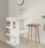 VidaXL Bartafel met opbergrek 100x50x101,5 cm spaanplaat wit