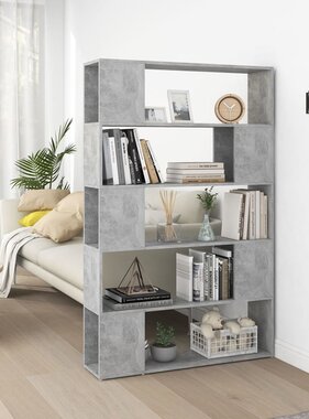 VidaXL Boekenkast/kamerscherm 100x24x155 cm bewerkt hout betongrijs