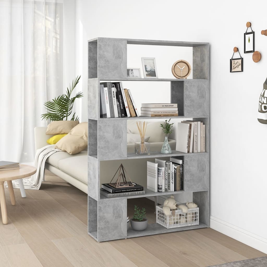 VidaXL Boekenkast/kamerscherm 100x24x155 cm bewerkt hout betongrijs