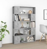 VidaXL Boekenkast/kamerscherm 100x24x155 cm bewerkt hout betongrijs