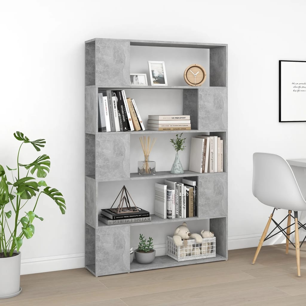 VidaXL Boekenkast/kamerscherm 100x24x155 cm bewerkt hout betongrijs