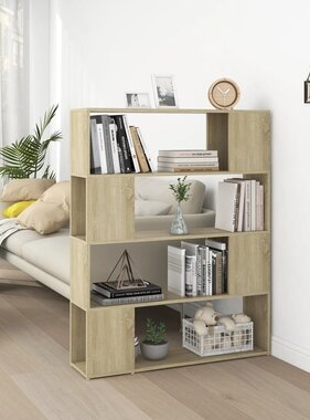 VidaXL Boekenkast/kamerscherm 100x24x124 cm sonoma eikenkleurig