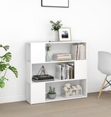 VidaXL Boekenkast/kamerscherm 100x24x94 cm wit