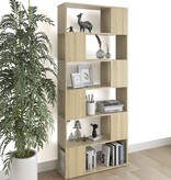 VidaXL Boekenkast/kamerscherm 80x24x186 cm bewerkt hout sonoma eiken
