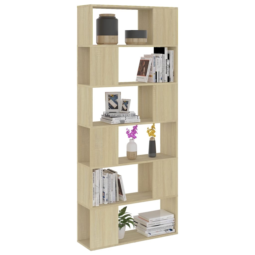 VidaXL Boekenkast/kamerscherm 80x24x186 cm bewerkt hout sonoma eiken