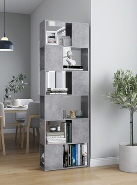 VidaXL Boekenkast/kamerscherm 60x24x186 cm bewerkt hout betongrijs