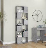 VidaXL Boekenkast/kamerscherm 60x24x186 cm bewerkt hout betongrijs