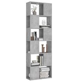 VidaXL Boekenkast/kamerscherm 60x24x186 cm bewerkt hout betongrijs