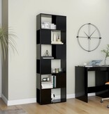 VidaXL Boekenkast/kamerscherm 60x24x186 cm bewerkt hout zwart