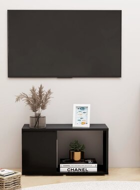 VidaXL Tv-meubel 60x24x32 cm bewerkt hout zwart