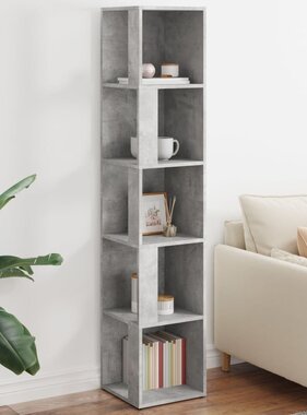VidaXL Hoekkast 33x33x164,5 cm bewerkt hout betongrijs