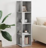 VidaXL Hoekkast 33x33x132 cm bewerkt hout betongrijs