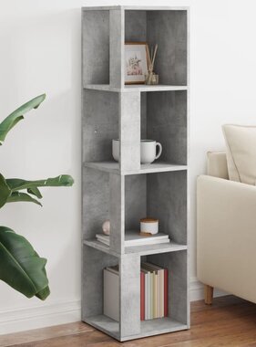 VidaXL Hoekkast 33x33x132 cm bewerkt hout betongrijs