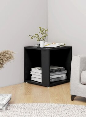 VidaXL Bijzettafel 33x33x34,5 cm bewerkt hout zwart