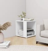 VidaXL Bijzettafel 33x33x34,5 cm bewerkt hout wit