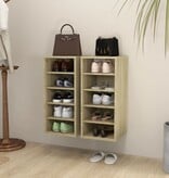 VidaXL Schoenenkasten 2 st 31,5x35x70 cm spaanplaat sonoma eikenkleur