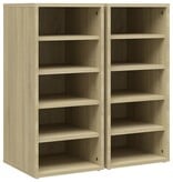 VidaXL Schoenenkasten 2 st 31,5x35x70 cm spaanplaat sonoma eikenkleur