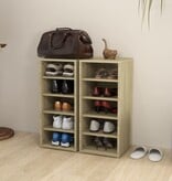 VidaXL Schoenenkasten 2 st 31,5x35x70 cm spaanplaat sonoma eikenkleur