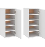 VidaXL Schoenenkasten 2 st 32x35x70 cm bewerkt hout wit