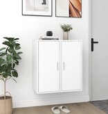 VidaXL Schoenenkasten 2 st 32x35x70 cm bewerkt hout wit