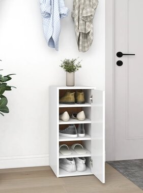 VidaXL Schoenenkast 32x35x70 cm bewerkt hout wit