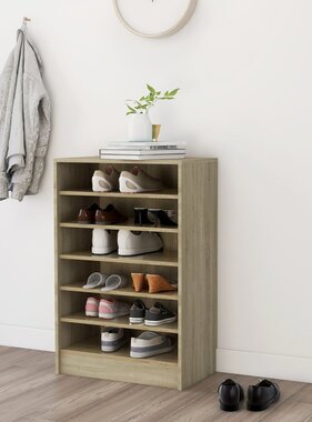 VidaXL Schoenenkast 60x35x92 cm bewerkt hout sonoma eikenkleurig