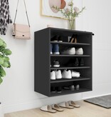 VidaXL Schoenenkast 60x35x70 cm bewerkt hout zwart