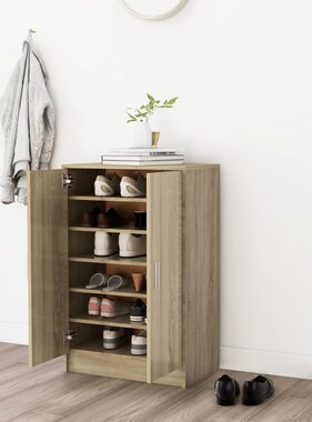 VidaXL Schoenenkast 60x35x92 cm bewerkt hout sonoma eikenkleurig