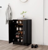 VidaXL Schoenenkast 60x35x92 cm spaanplaat zwart