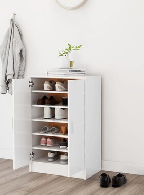 VidaXL Schoenenkast 60x35x92 cm bewerkt hout wit