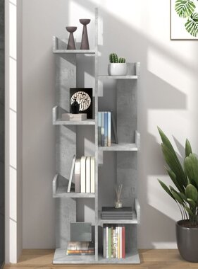 VidaXL Boekenkast 48x25,5x140 cm bewerkt hout betongrijs