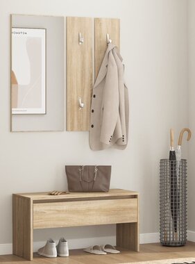 VidaXL Halmeubelset bewerkt hout sonoma eiken