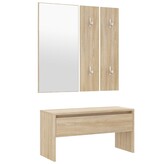 VidaXL Halmeubelset bewerkt hout sonoma eiken