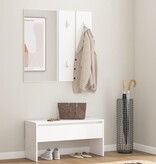VidaXL Garderobe set bewerkt hout wit