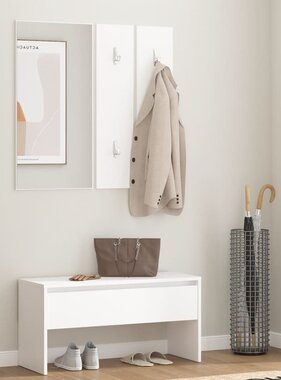 VidaXL Garderobe set bewerkt hout wit