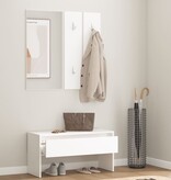 VidaXL Garderobe set bewerkt hout wit