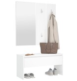 VidaXL Garderobe set bewerkt hout wit