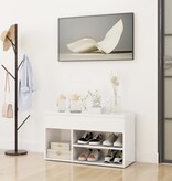 VidaXL Schoenenbank 80x30x45 cm bewerkt hout hoogglans wit